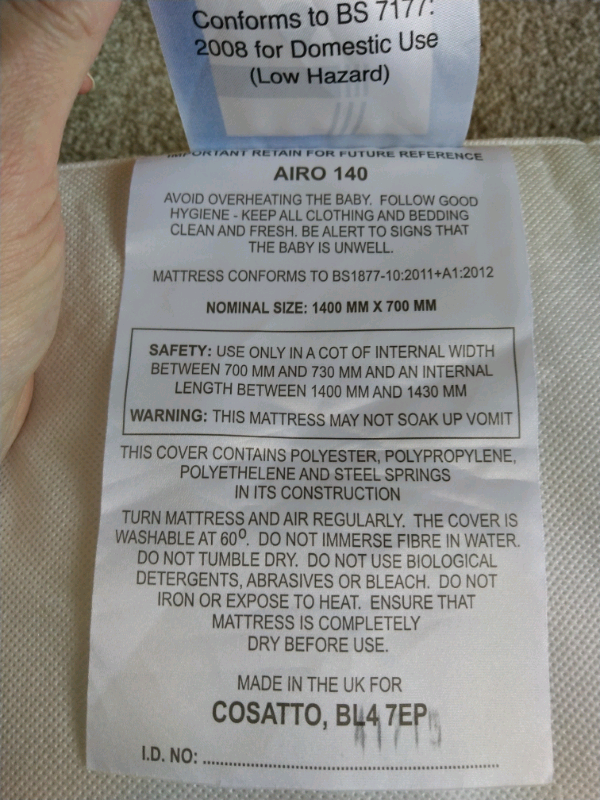 airo cot bed mattress